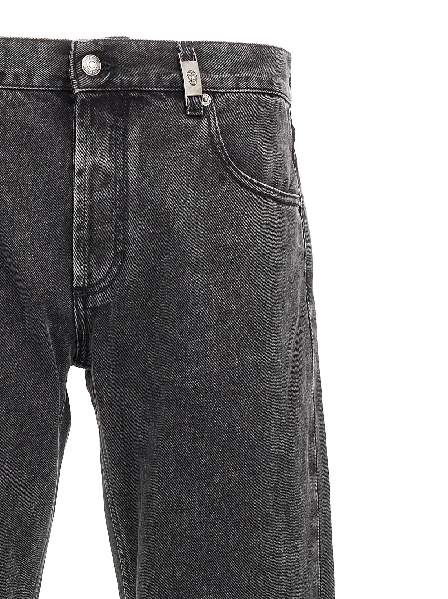 Alexander McQueen Black Cotton Straight-Leg Jeans