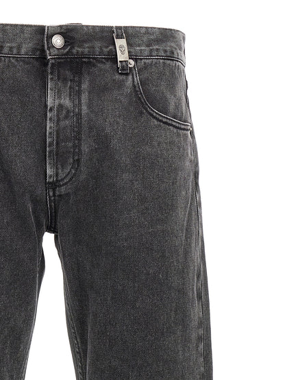 Alexander McQueen Black Cotton Straight-Leg Jeans