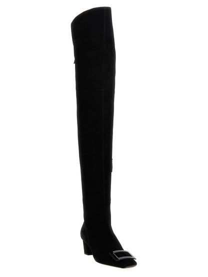 Roger Vivier Black Goatskin Over The Knee
