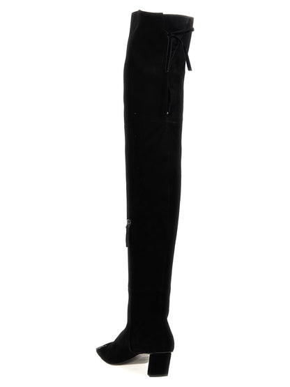 Roger Vivier Black Goatskin Over The Knee