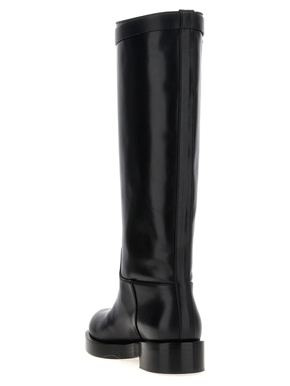 MACH & MACH Black Calfskin Over The Knee