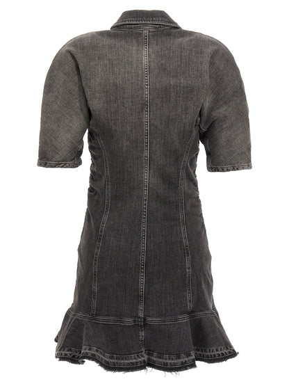 Ganni Black Cotton Short Dress