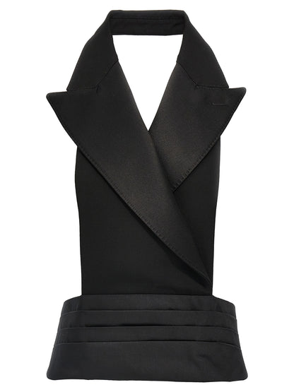 Dolce & Gabbana Black Silk Sleeveless Jacket