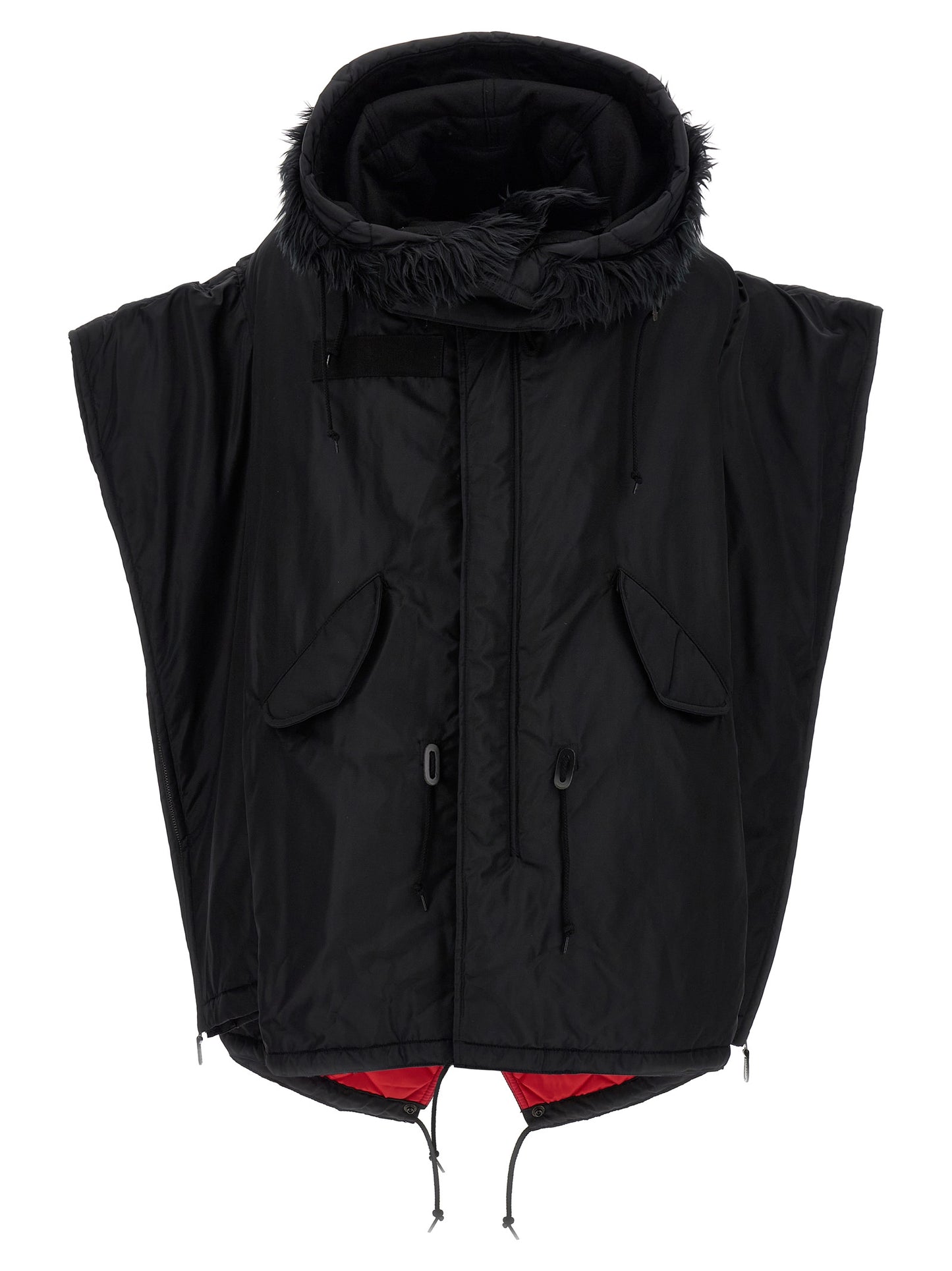 Junya Watanabe Black Nylon Full-Length Jacket