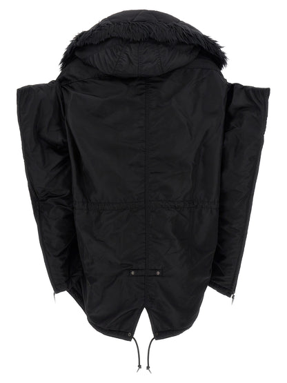 Junya Watanabe Black Nylon Full-Length Jacket