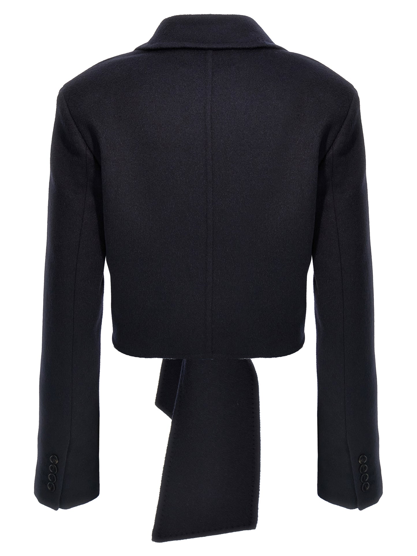 Max Mara Blue Wool Full-Length Jacket