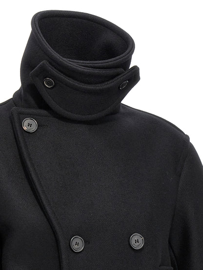 Saint Laurent Black Virgin Wool Coat