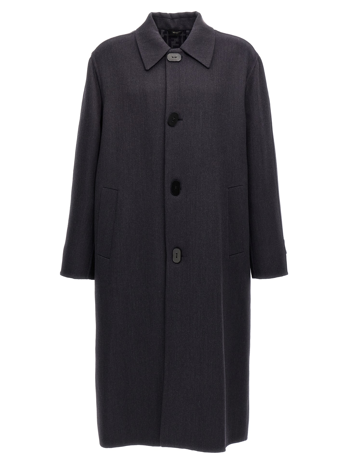 Fendi Blue Virgin Wool Coat