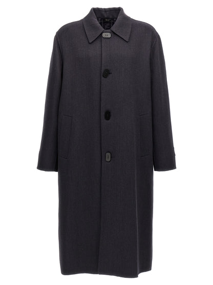 Fendi Blue Virgin Wool Coat