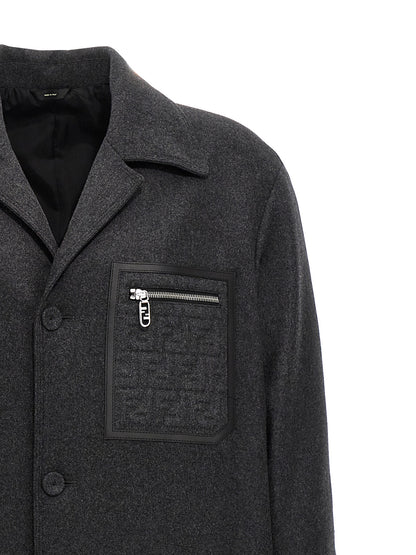 Fendi Gray Cashmere Coat