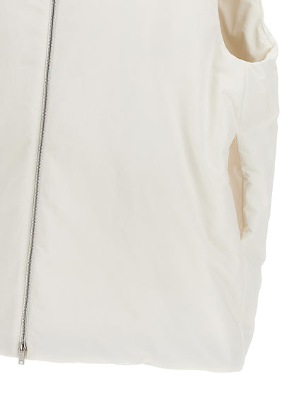 Jil Sander White Polyester Sleeveless Jacket