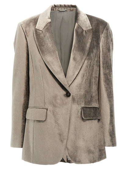 Brunello Cucinelli Gray Cotton Blazer