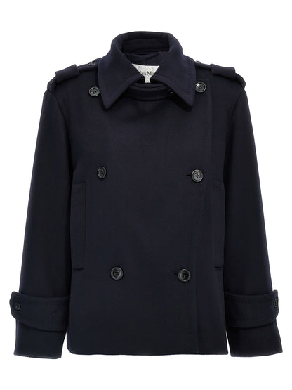 Max Mara Blue Virgin Wool Coat