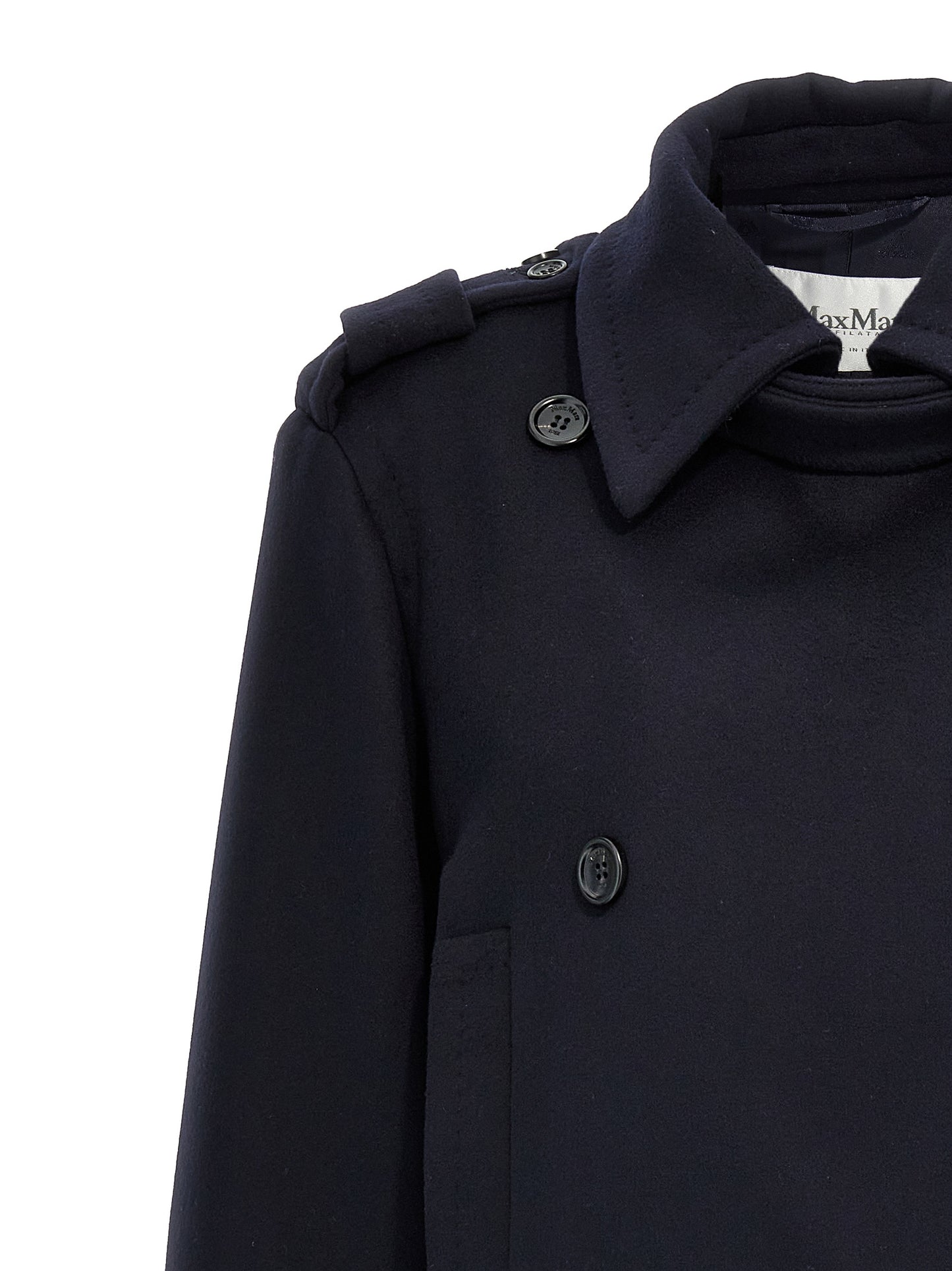 Max Mara Blue Virgin Wool Coat