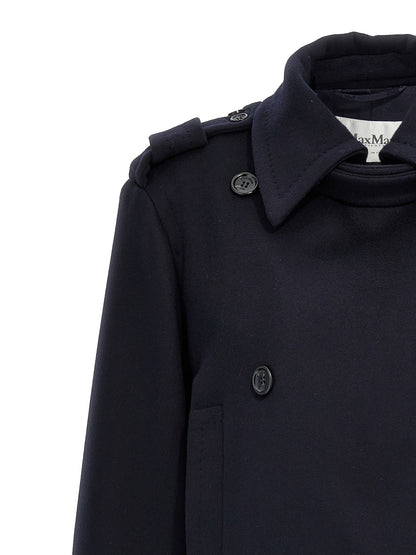 Max Mara Blue Virgin Wool Coat