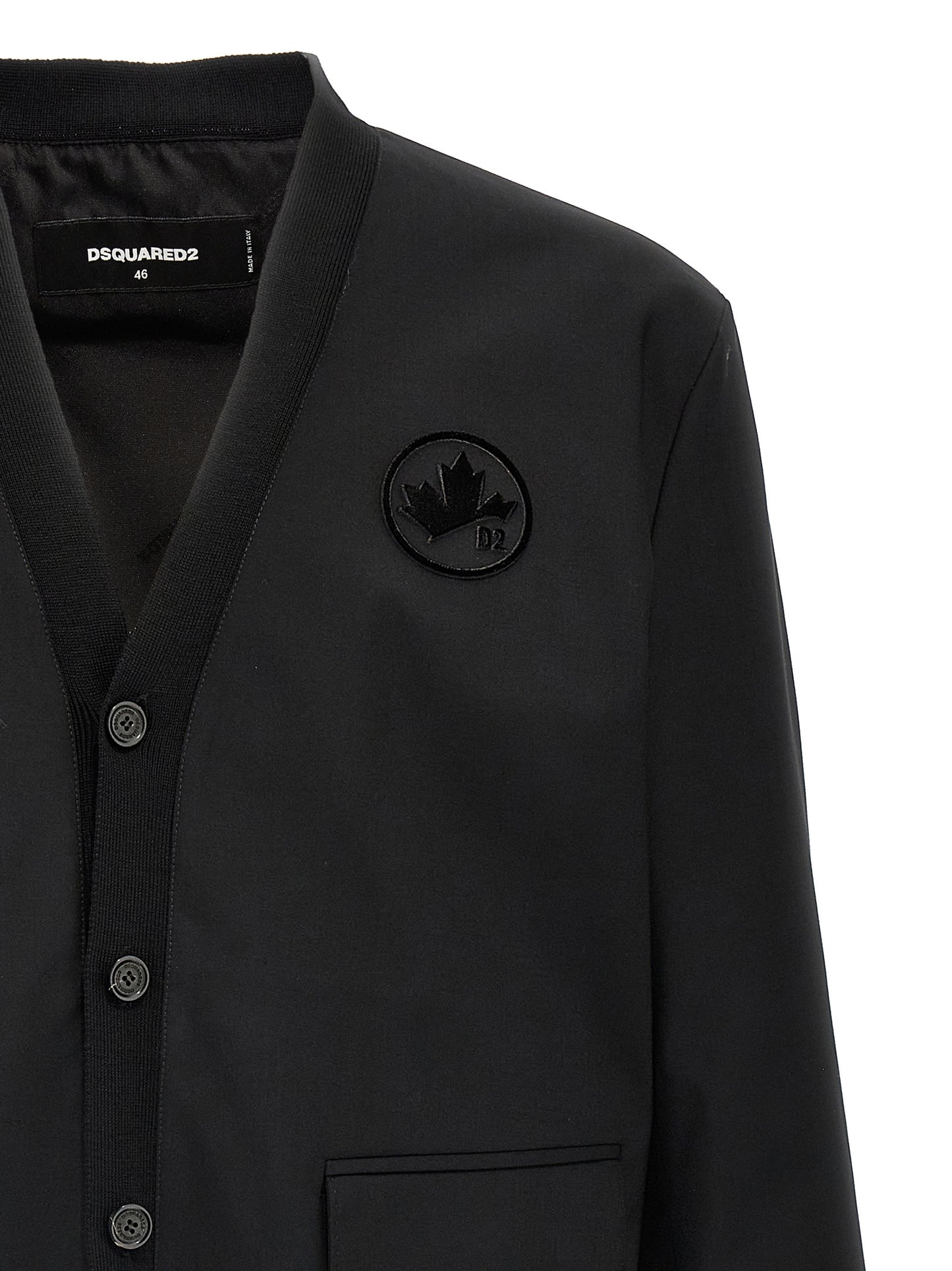 Dsquared² Black Wool Cardigan