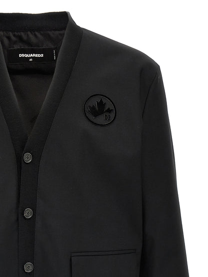 Dsquared² Black Wool Cardigan
