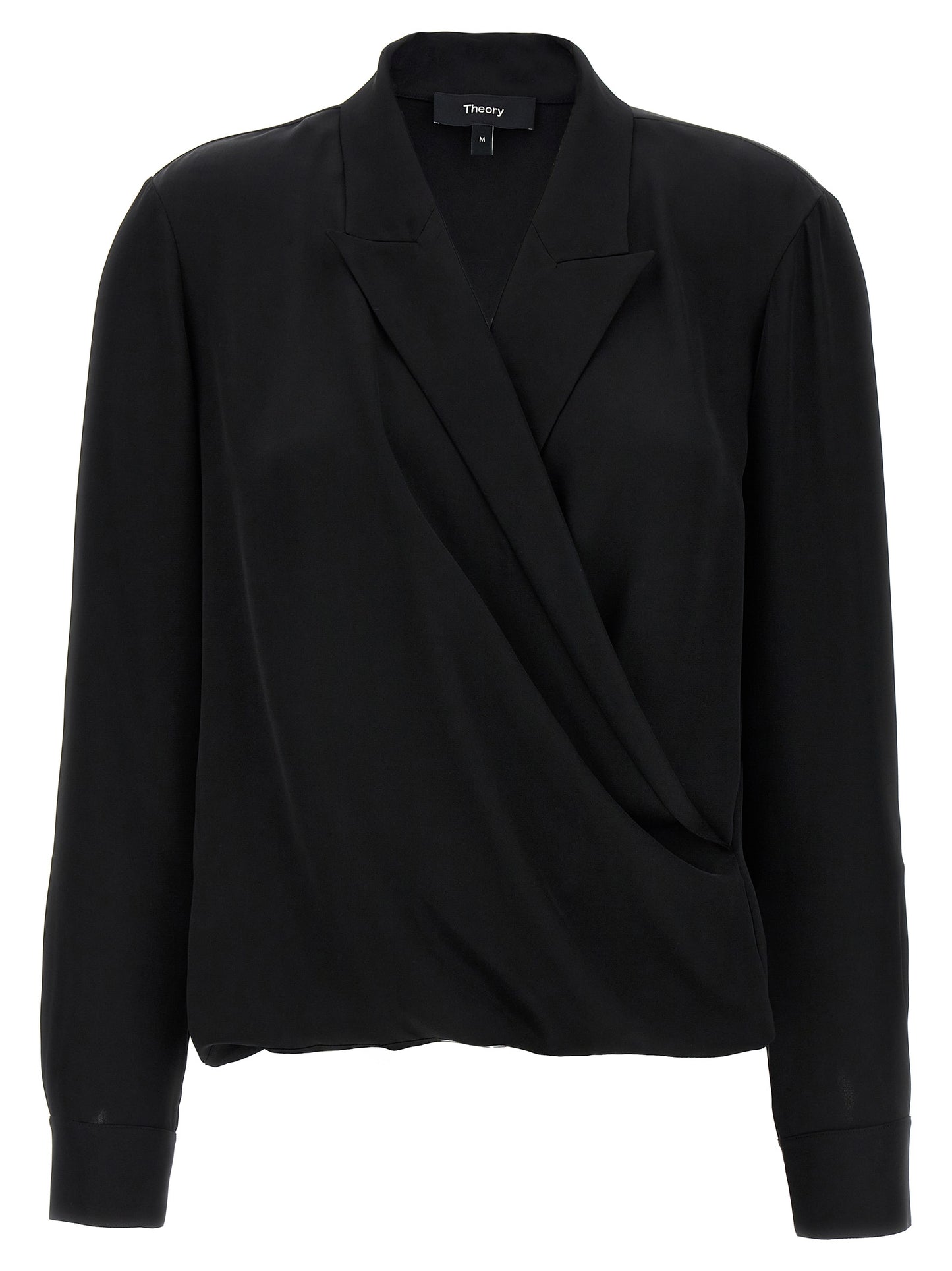 Theory Black Silk Blouse