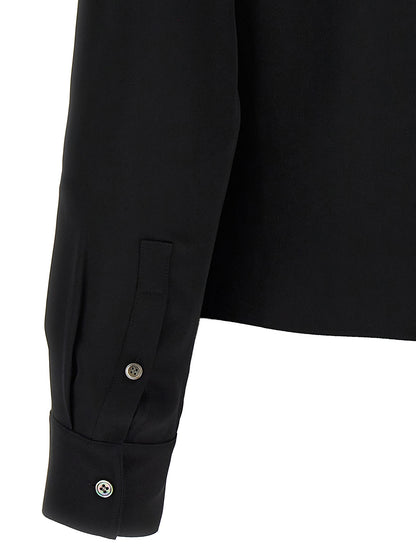 Theory Black Silk Blouse