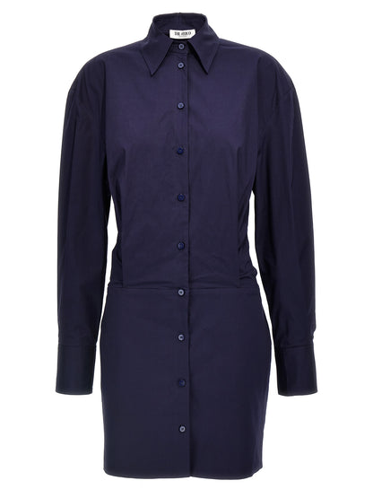 The Attico Blue Cotton Short Dress