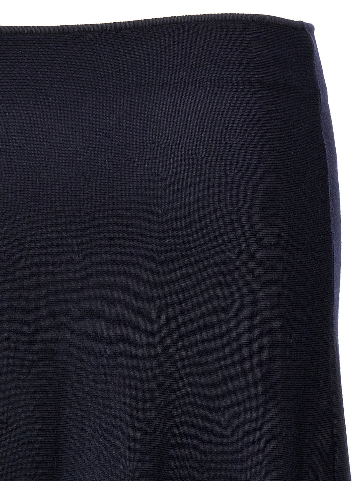 Khaite Blue Wool Midi Skirt
