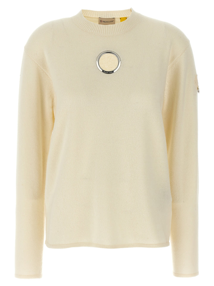 MONCLER GENIUS White Wool Cardigan