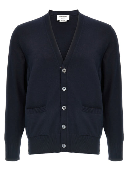 Thom Browne Blue Cotton Cardigan
