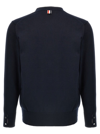 Thom Browne Blue Cotton Cardigan
