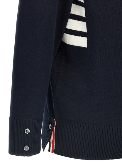 Thom Browne Blue Cotton Cardigan