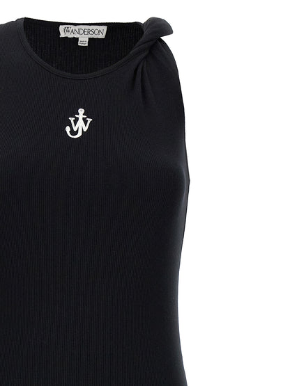 J.W.Anderson Black Cotton Midi Dress