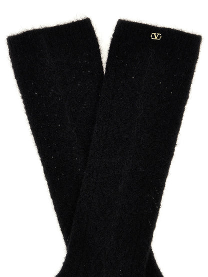 Valentino Garavani Black Wool Socks