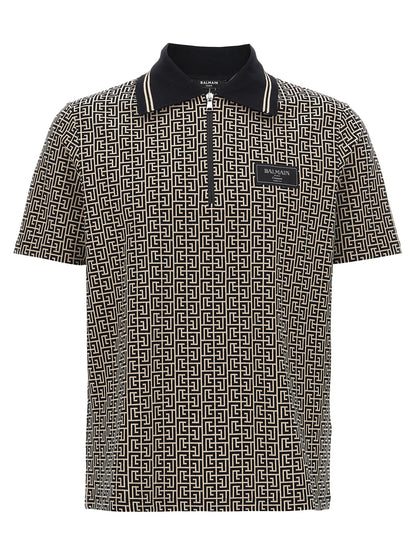 Balmain Bicolor Cotton Polo Shirt