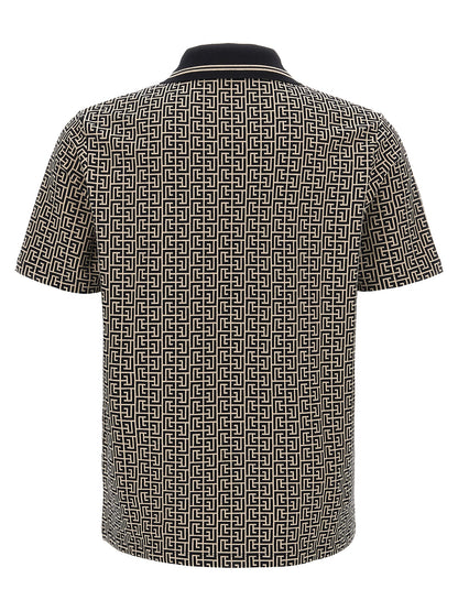 Balmain Bicolor Cotton Polo Shirt