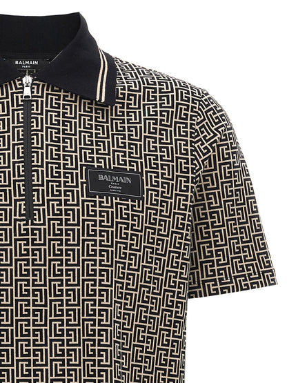 Balmain Bicolor Cotton Polo Shirt