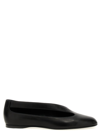Khaite Black Lamb Leather Ballet Flats