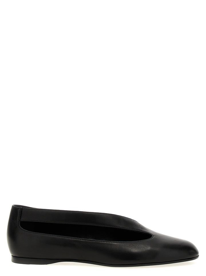 Khaite Black Lamb Leather Ballet Flats