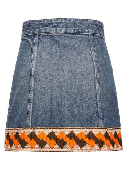 Valentino Garavani Multicolor Cotton Long Skirt
