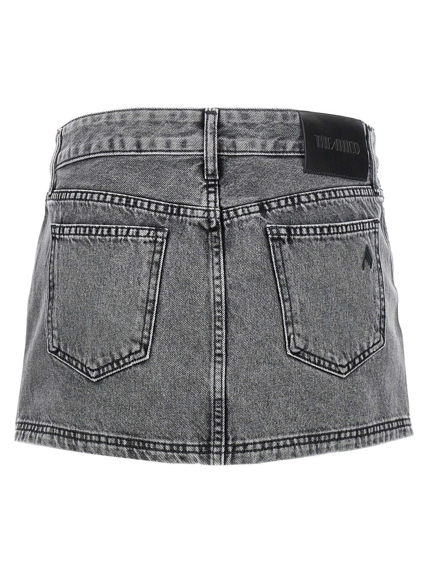 The Attico Gray Cotton Long Skirt