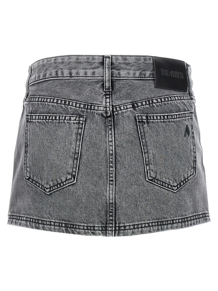 The Attico Gray Cotton Long Skirt