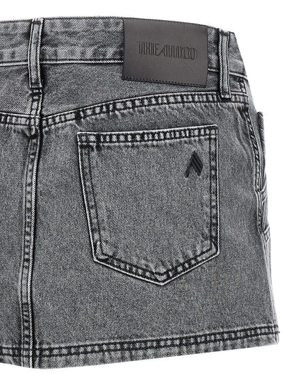 The Attico Gray Cotton Long Skirt