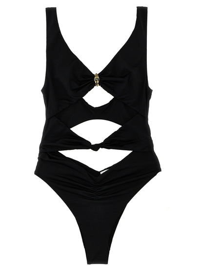 Elisabetta Franchi Black Polyamide One-Piece Swimsuit