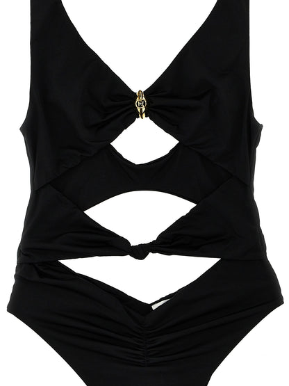 Elisabetta Franchi Black Polyamide One-Piece Swimsuit