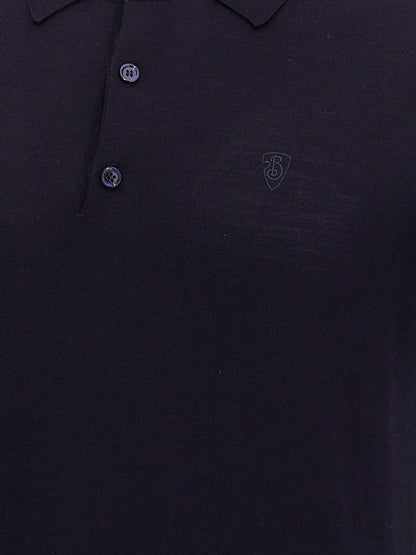 Burberry Blue Wool Polo Shirt
