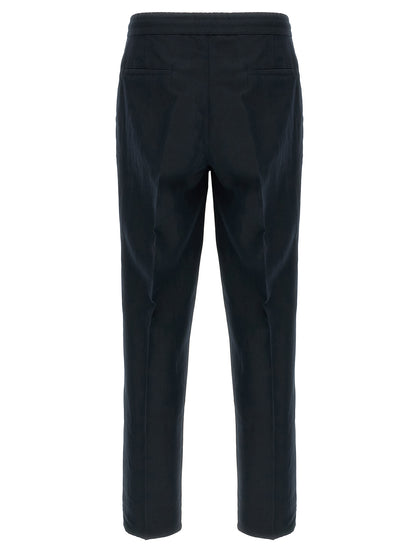 Brunello Cucinelli Blue Linen Casual Pants