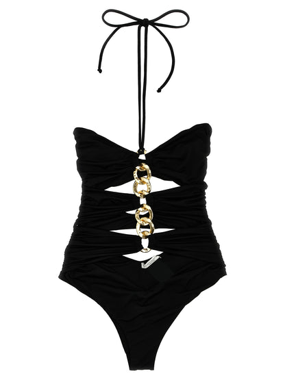 Elisabetta Franchi Black Polyamide One-Piece Swimsuit