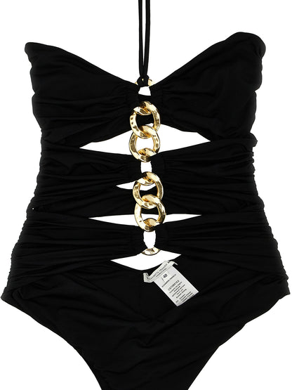Elisabetta Franchi Black Polyamide One-Piece Swimsuit