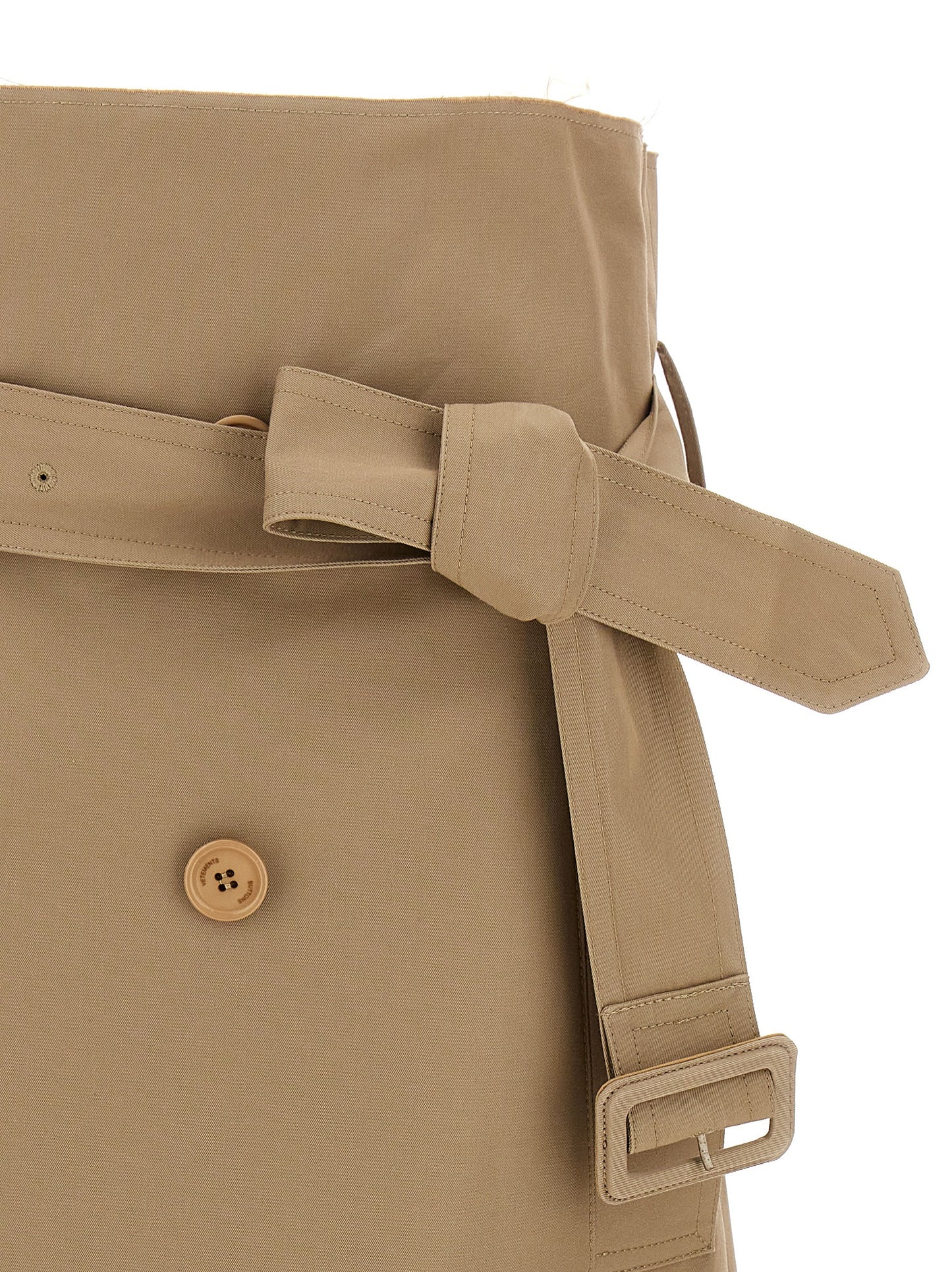 Vetements Beige Cotton Midi Skirt