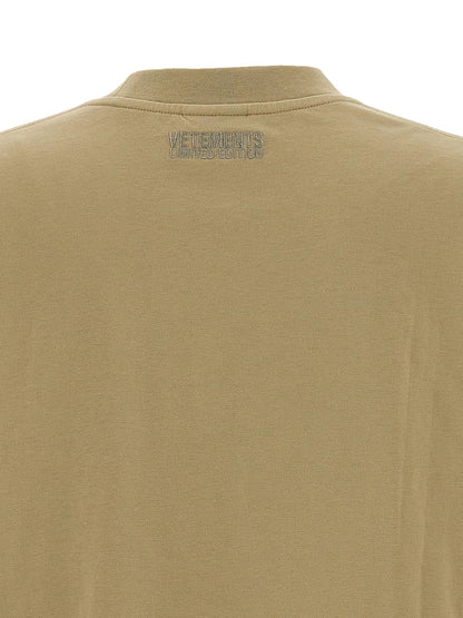 Vetements Beige Cotton T-Shirt