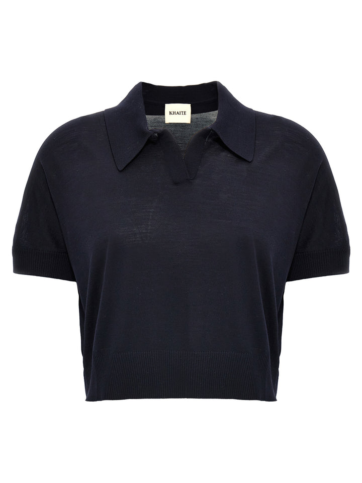 Khaite Blue Wool Shortsleeve Shirt