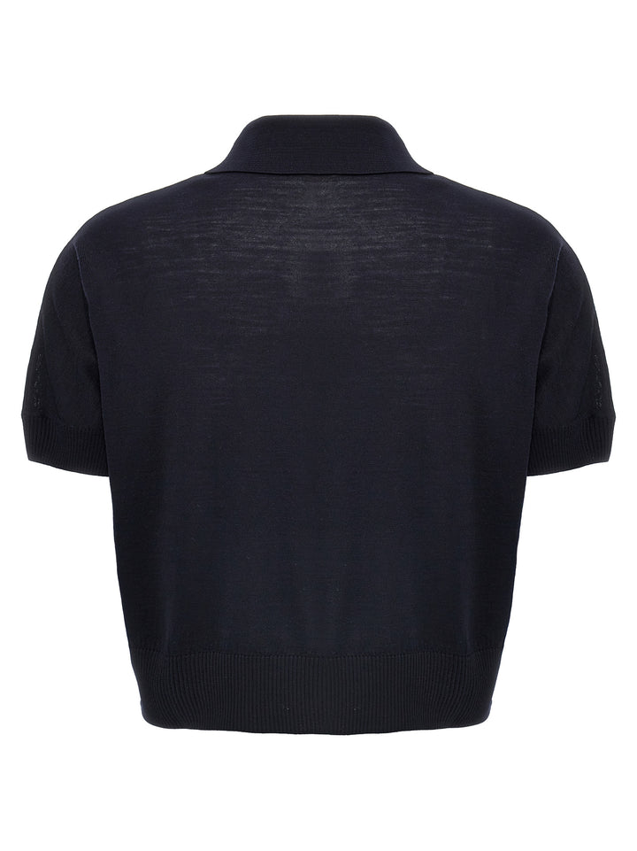 Khaite Blue Wool Shortsleeve Shirt